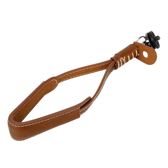 Rupoun PU Leather Handheld Gimbal Camera Lanyard, Light Brown Hand Wrist Strap for DJI OSMO Mobile 2, Lightweight Hanging Rope (7.87 inches / 20 cm)