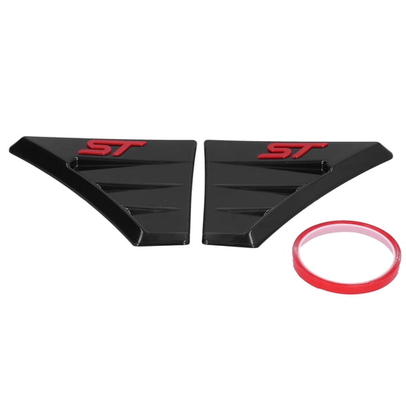 Rupoun Pair of Red Fender Side Vent Cover Trim for ST RS Style Modification Accessory, Automotive Exterior Left & Right Air Outlet Wing Vent for Ford Focus MK 2 (9.84 inches / 25 cm)