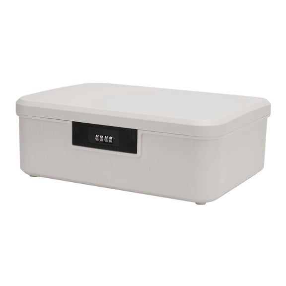Rupoun Password Storage Box 16L Large Capacity Security Case for Important Documents Letter Legal Files Valuables Lockable Partition Desktop Organizer for Home Office White (13.7x11.0x5.5 inches)