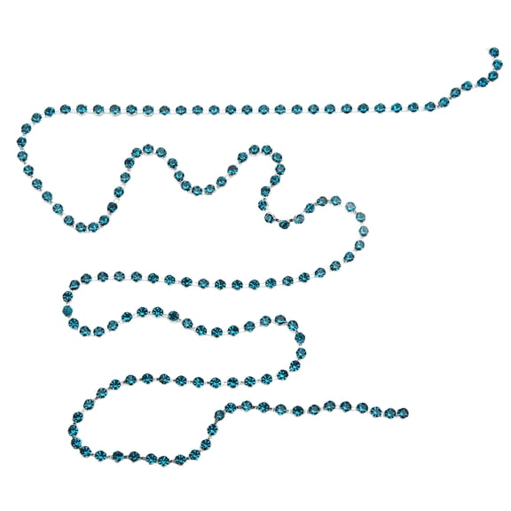 Rupoun Peacock Blue SS12 3mm Rhinestone Chain 5 Yards / 4.57 m Glass Crystal Claw Chain for DIY Sewing Trim Garment Shoe Decoration