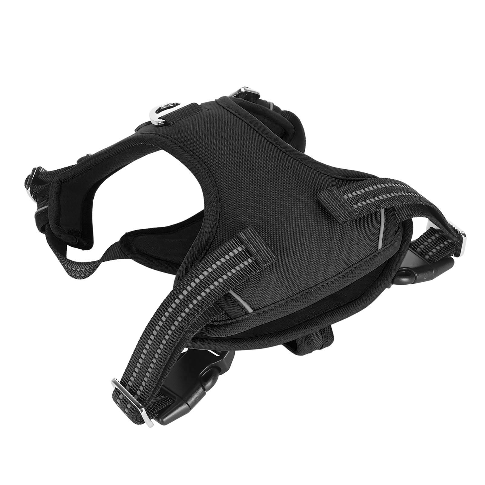 Rupoun Pet Sports Harness Adjustable Dog Chest Harness Lightweight Breathable Dog Vest for Running Walking Training Black 11.81 inches / 30 cm