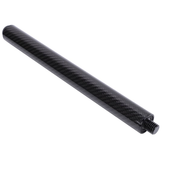 Rupoun Pool Cue Extension Stick 12 Inch Carbon Fiber Billiards Cue Butt End Extender with Rear Plug for Billiard Accessories, Black