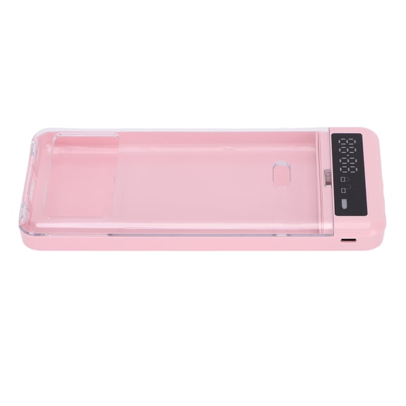 Rupoun Portable Cell Phone Lock Box, Self Control Timer Locker with Transparent Cover, 300mAh Battery for Study & Work, Pink (8.5 x 3.7 inches / 21.5 x 9.5 cm)