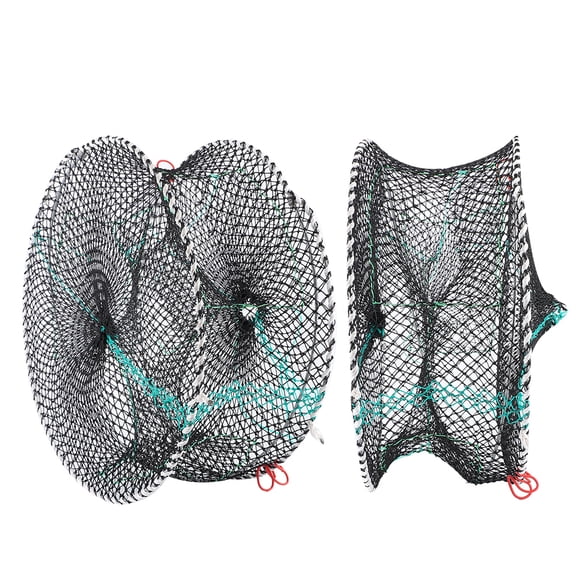 Rupoun Portable Collapsible Crab Traps Foldable Crabbing Net for Lobster Shrimp Cast Mesh Fish Trap (17.7 x 7.9 inches / 45 x 20 cm)