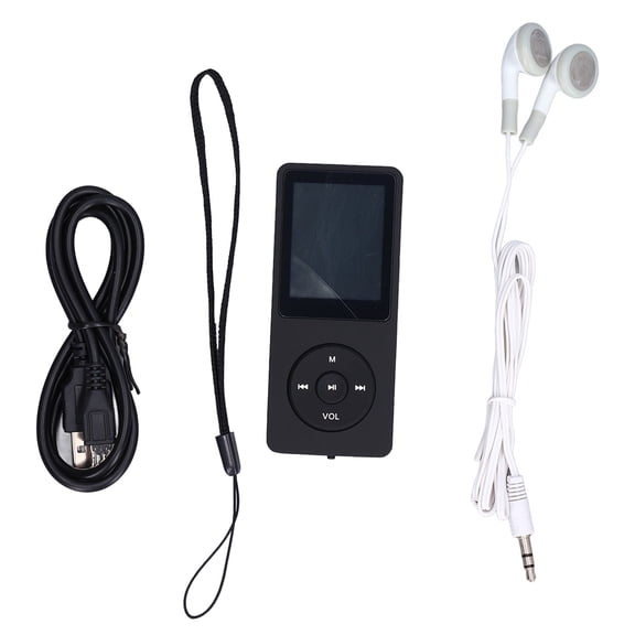 Rupoun Portable FM Sport Music Player Color High Definition TFT Display Video MP3 MP4 Player for Outdoor Office, 1.8 inches / 4.57 cm Screen, Lightweight Pocket Audio Walkman, Sleek ABS Black