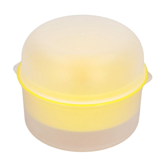 Rupoun Portable Lemon Squeezer 2 in 1 Manual Citrus Juicer and Egg Yolk Separator PP Juice Press Hand Tool for Fruits Oranges with Container and Cover Yellow (5.12 inches / 13.00 cm)