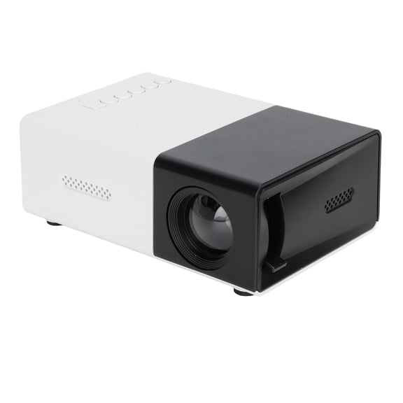 Rupoun Portable Mini Projector 1080P Supported, LED Display Technology Home Theater Outdoor Movie Projector, Compatible with iOS Android TV Stick Laptop PC PS5, Black White