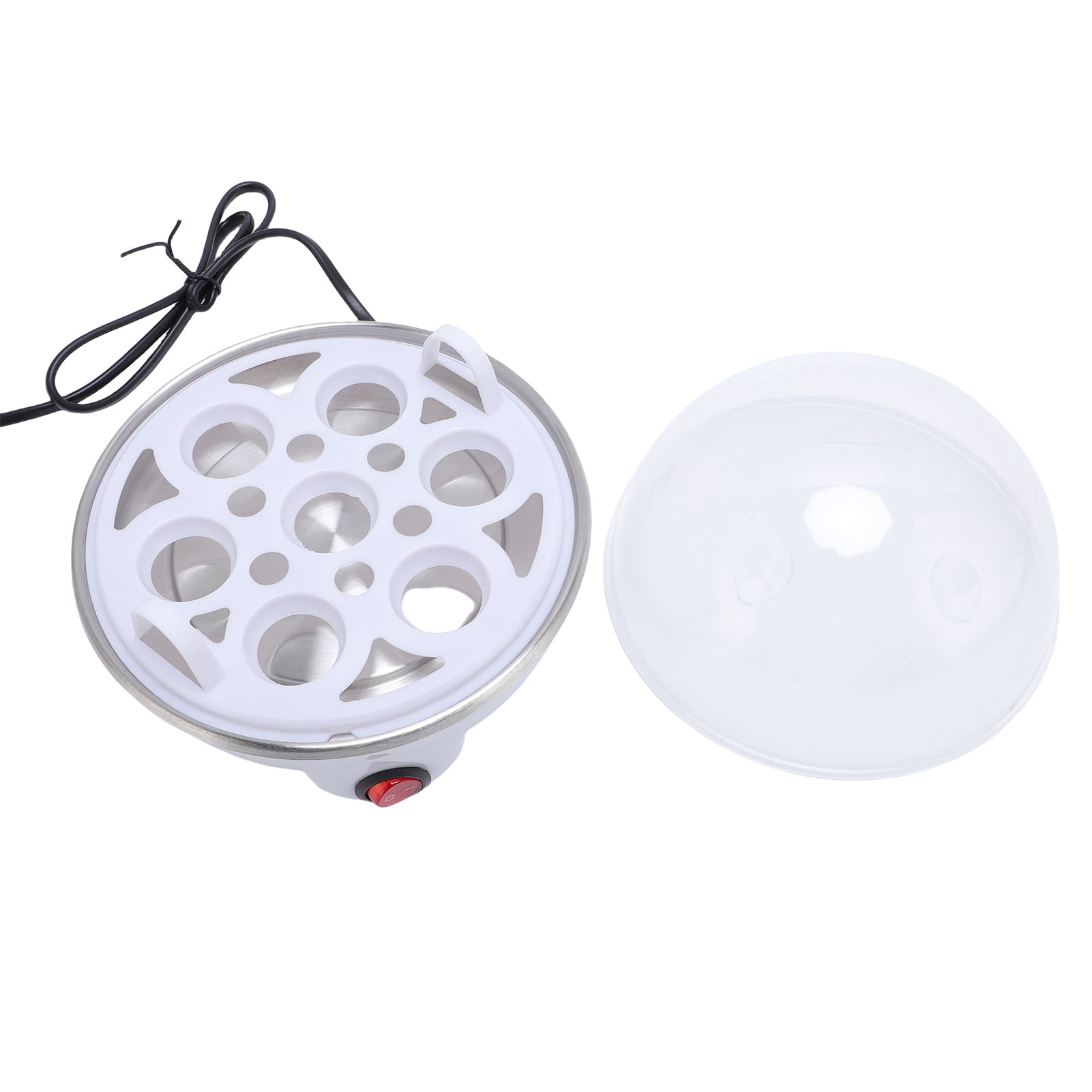 Rupoun Portable Rapid Egg Boiler, 7 Capacity Automatic Egg Steamer, 350W Electric Egg Cooking Machine for Healthy Snacks, White - 6.3 inches / 16 cm