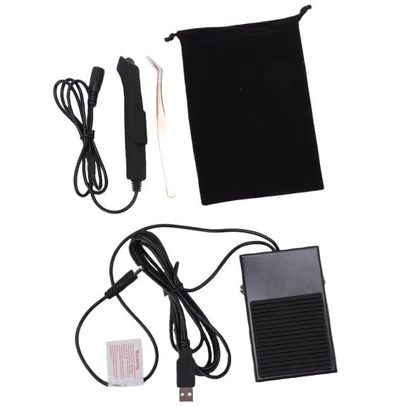 Rupoun Portable UV Eyelash Extension Lamp with Foot Pedal Switch 3.5W Fast Curing 395-400nm Aluminum Alloy Light Includes Tweezers for Professional Nail Art and DIY Makeup Application