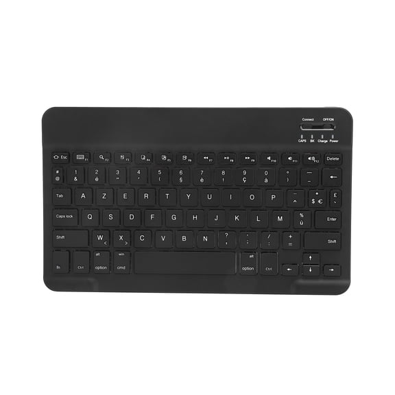 Rupoun Portable Wireless Bluetooth Keyboard, Ultra-Slim Tablet Keyboard French English for iOS Android, Mini Travel Keyboard, Black (10.63 x 6.30 x 0.79 inches / 27.0 x 16.0 x 2.0 cm)