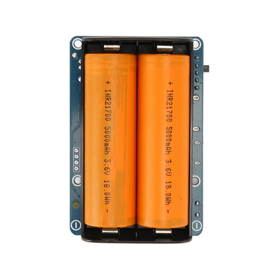 Rupoun Power Supply UPS Module 5V Output Micro USB 21700/5000mAh I2C Control Interface Uninterruptible Power Supply HAT Board for RasPi Raspberry Pi Motherboard, Includes Dual Batteries Kit