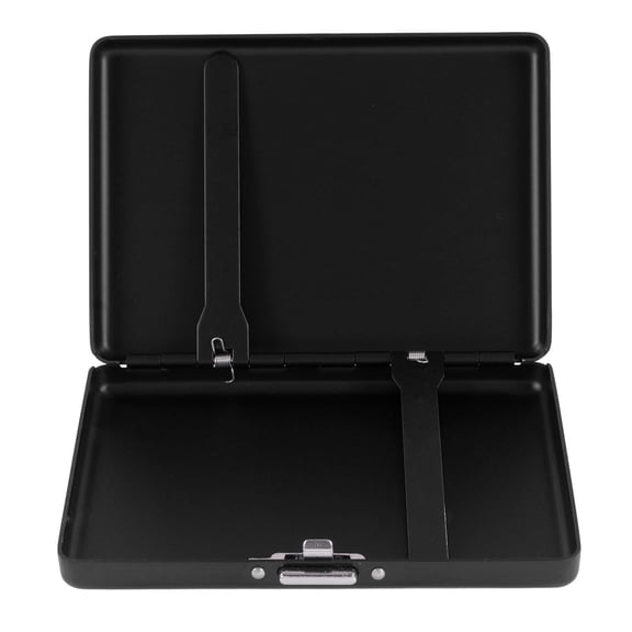 Rupoun Premium Aluminium Alloy Cigarette Holder Case, Water Resistant Metal Box for Men, Black (4.33 in / 11 cm)