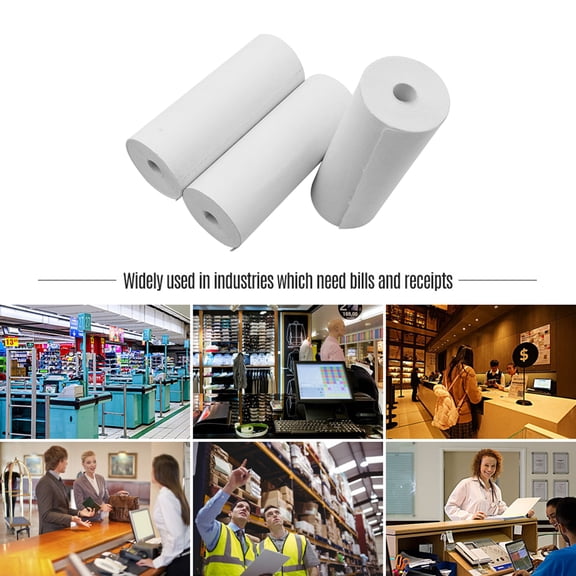 Rupoun Premium BPA-Free Thermal Receipt Paper Rolls, 3 1/8 inches x 98 feet / 80mm x 30mm, Clear White Cash Register POS Printer Paper, 6 Rolls