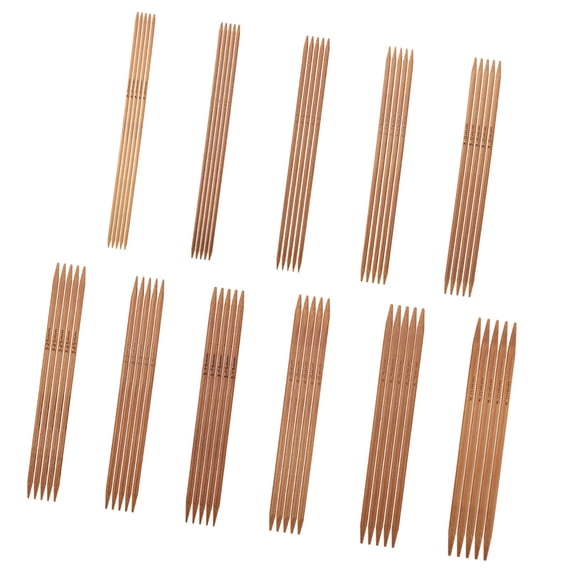 Rupoun Premium Bamboo Double Pointed Knitting Needles Set 11 Versatile Sizes 2.0mm to 5.0mm Smooth Finish Ergonomic Crafting Kit for Beginners Professionals 5.1 inches / 13 cm