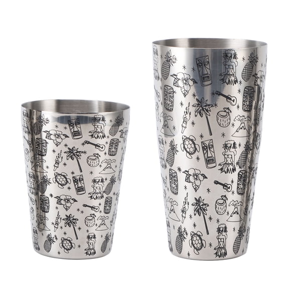 Rupoun Premium Cocktail Shaker Set 304 Stainless Steel Large Capacity Leakproof Drink Mixer Boston Bar Shaker for Professional Bartending Long Lasting Use 7.48 inches / 19 cm