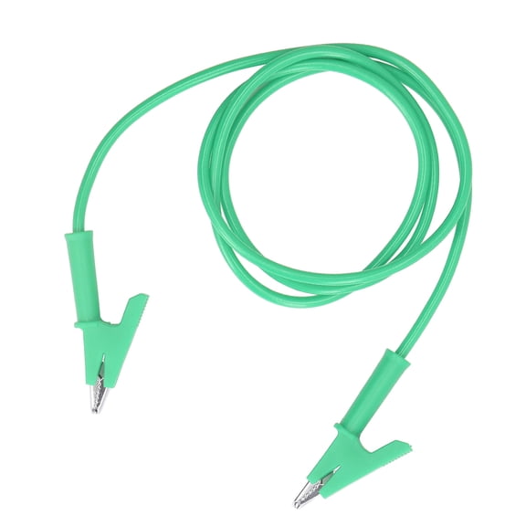 Rupoun Premium Crocodile Clip Test Lead Dual Ended 10mm Opening Brass Testing Cable Wire for Automotive Battery Vehicle Circuits 20A 3000V Green 8 inches / 20.3 cm