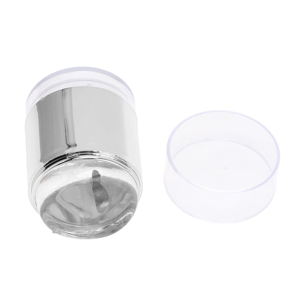 Rupoun Premium Dual-Ended Clear Jelly Nail Art Stamper Kit with Lace Floral Pattern Stamping Board for French Manicure French Tip Design, Professional Soft Silicone Nail Art Stamper, Silver