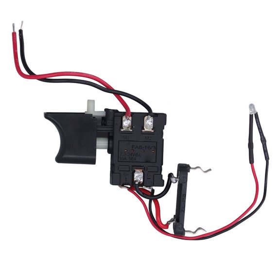 Rupoun Premium Electric Drill Trigger Switch Variable Speed Control CW CCW Reversible with LED Light 7.2-24V DC 16A Universal Replacement Power Tool Accessory (3.93 inches / 10 cm)