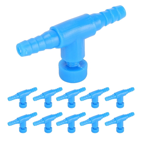 Rupoun Premium Fish Tank Tee Connector 3 Way Pump Airline Tube Air Volume Adjust Control Valve for 0.2 inches / 0.5 cm Hose Aquarium Air Flow Switch Regulator Kit (10-Pack)