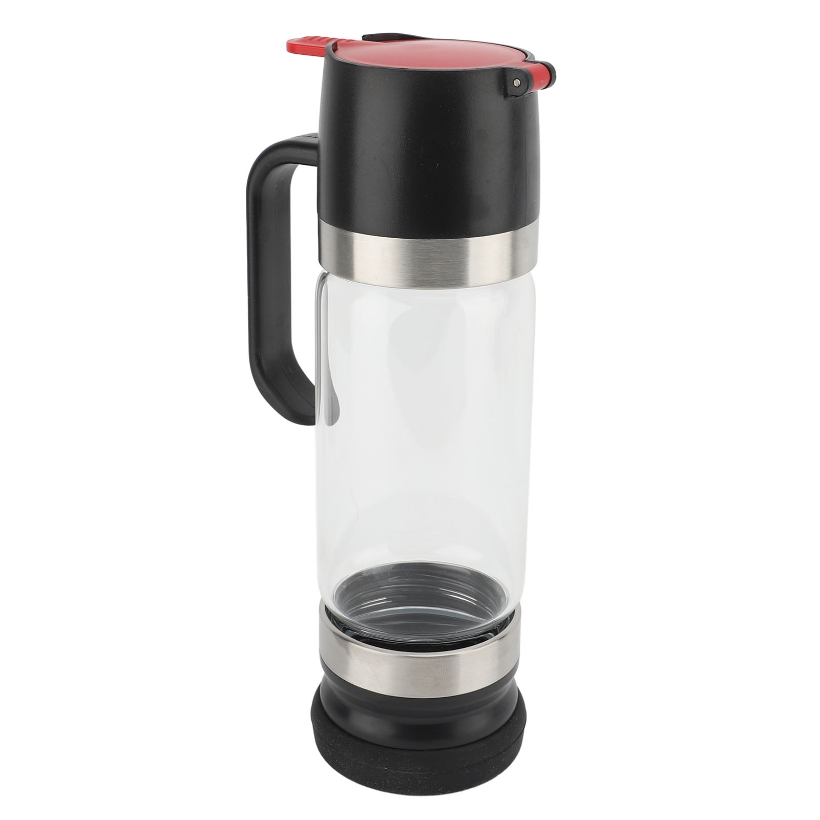 Rupoun Premium Glass Syrup Dispenser with Handle, Leakproof Drip Proof 300ml (10.14 oz) Multipurpose Honey Container for Coffee Bar Kitchen Restaurant, Black