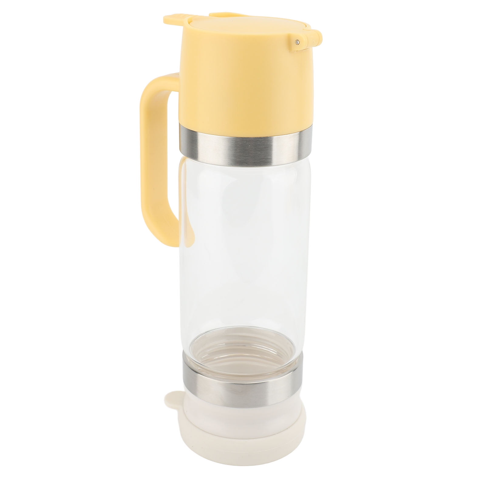 Rupoun Premium Glass Syrup Dispenser with Handle, Leakproof Drip Proof 300ml (10.14 oz) Multipurpose Honey Container for Coffee Bar Kitchen Restaurant, Yellow
