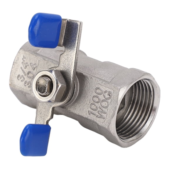 Rupoun Premium Stainless Steel 3/4 inches / 1.9 cm Reduced Port Ball Valve Female Thread DN20 Heavy Duty Flow Control Water Pipe Fitting Shut Off Valve 1000PSI Wing Nut Handle Integration