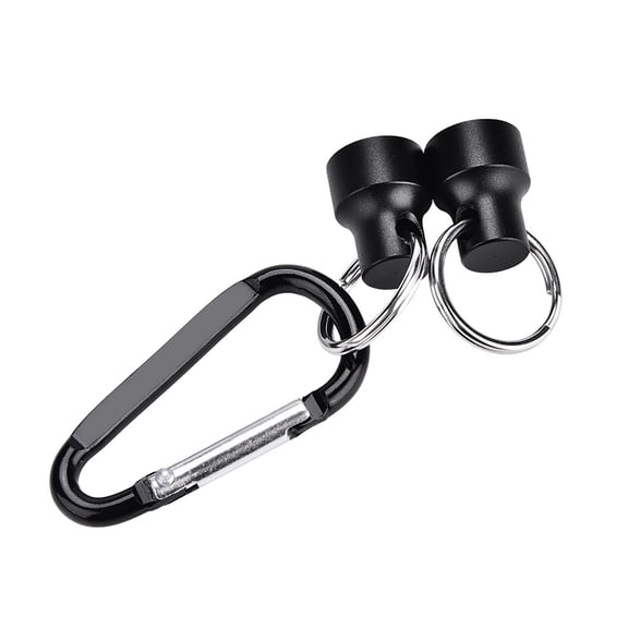 Rupoun Premium Stainless Steel Fly Fishing Magnetic Net Release Clip Hanging Holder Lanyard Quick Disconnect Tool for Vest Backpack, Compact Rustproof Multi-Use Carabiner Accessories (Single, Black)