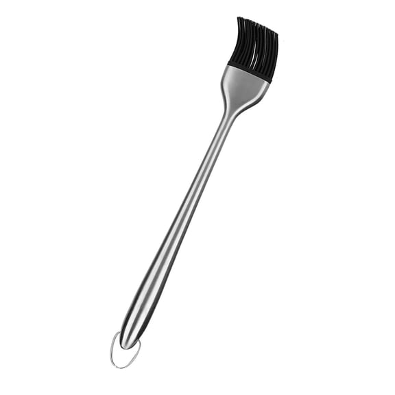 Rupoun Premium Stainless Steel Handle Silicone Head Basting Barbecue Oil Brush BBQ Roasting Tool, 11.8 inches / 30 cm, Heat Resistant up to 230C, Essential Kitchen Gadget for Grilling and Baking