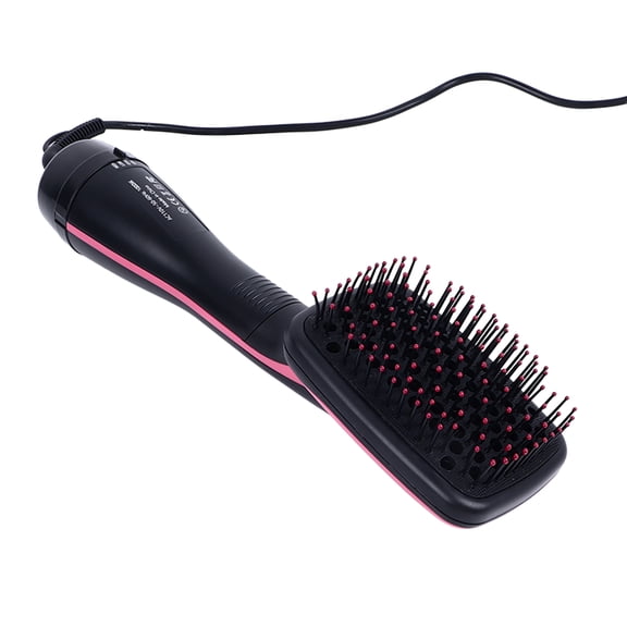 Rupoun Professional 2 in 1 Hair Dryer Brush and Hot Air Volumizer, One-Step Hair Straightener Comb Styling Tool for All Hair Types, Pink (1000W / 110V, 14.57 inches / 37 cm)