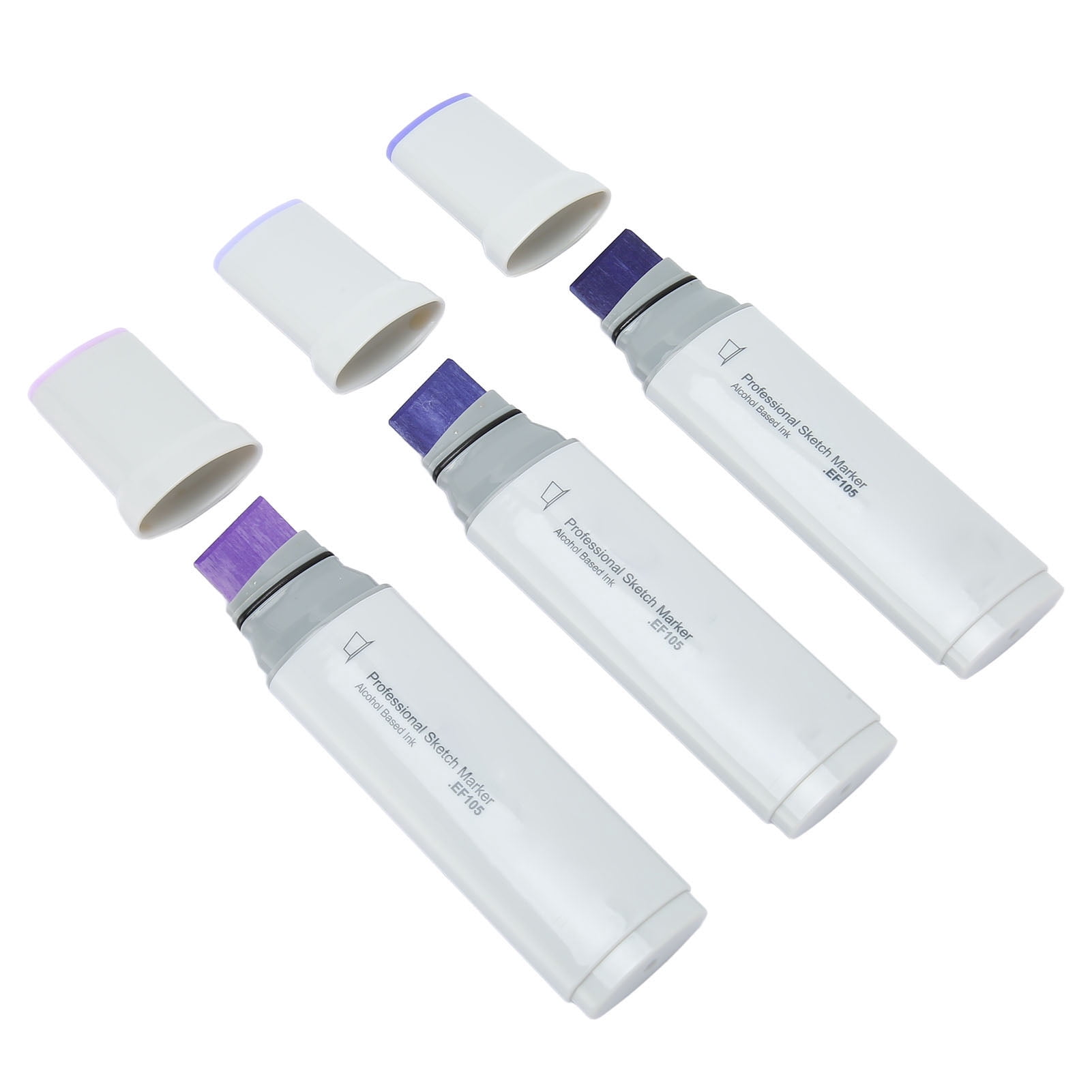 Rupoun Professional Jumbo Art Markers Set, Large Wide Head Quick Drying Refillable Paint Pen Set for DIY Painting and Drawing, Blue Purple Ink, 3 Count Pack