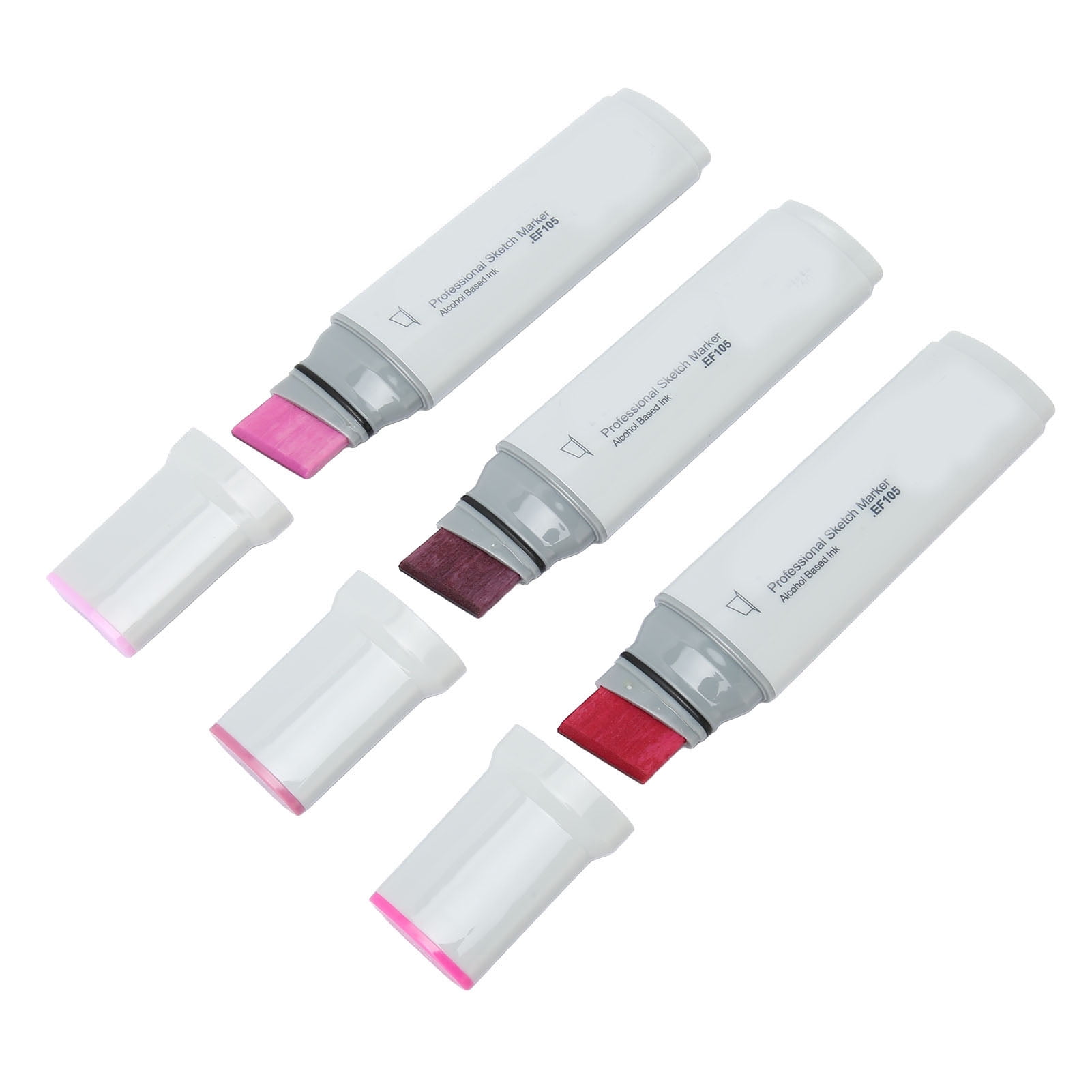 Rupoun Professional Jumbo Art Markers Set, Large Wide Head Quick Drying Refillable Paint Pen Set for DIY Painting and Drawing, Red Purple Ink, 3 Count Pack