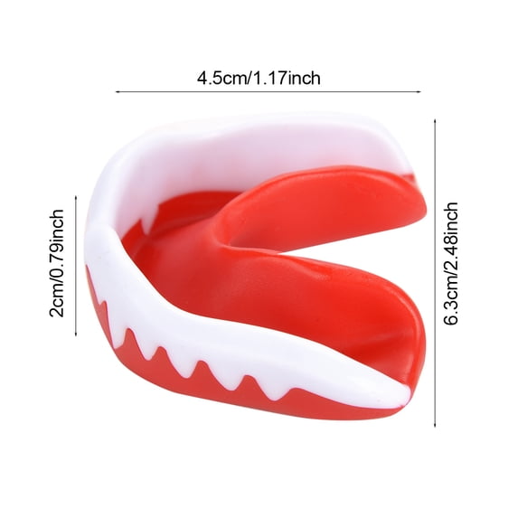 Rupoun Professional MMA Boxing Mouth Guard Teeth Protector for Karate Rugby, Slip-Free Gum Shield, Red White (1.4 oz / 40g)