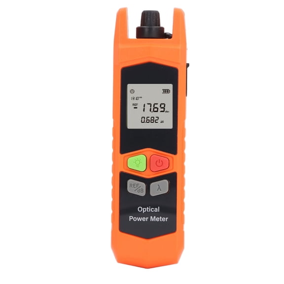 Rupoun Professional Optical Fiber Power Meter High Accuracy Fiber Optic Cable Tester with LED Light -50 to +26dBm Visual Fault Locator & Network Cable Repair Testing Tool, 5.91 x 1.97 x 1.18 inches