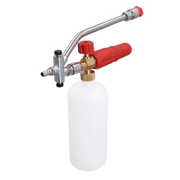 Rupoun Professional Pressure Washer Foam Cannon 5000PSI, 1/4 Inch Quick Connect 1L / 33.8 oz Car Wash Soap Sprayer Blaster with Heavy Duty Dual Connector Accessory and 5 Spray Nozzle Tips