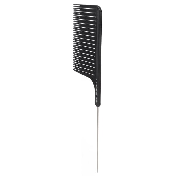 Rupoun Professional Rat Tail Hair Comb for Sectioning and Styling, Stainless Steel Pintail Teasing Comb for Salon Hair Stylists, Anti-Static Hair Dye Highlight Comb Tool, Black (8.27 in / 21 cm)