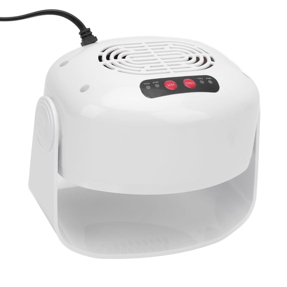 Rupoun Professional Rotatable Warm and Cool Air Nail Dryer Machine (7.28 inches / 18.5 cm), Auto Sensor Start Stop with Forward Reverse Rotation Fan, 2-Gear 600W 110V US Plug for Home Salon, White