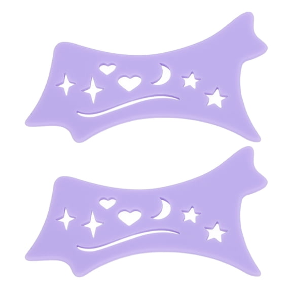 Rupoun Professional Silicone Eyeshadow Stencil Template Makeup Tool with Star Moon Heart Shapes Cosmetic Shaper Aid Guide Pack for Precise Shadow Application Purple 16x10x1 inches / 40.6x25.4x2.54 cm