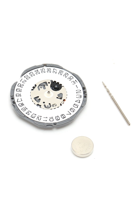 Professional Watch Movement Replacement Calendar Watch Movement Repair Parts Accessory Kit for DIY Enthusiasts (Includes SR621SW Battery, Rod, Button Cell) - 4 Inches / 10.16 cm
