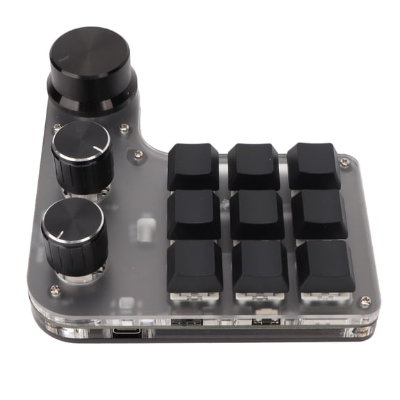 Rupoun Programmable Macro Keyboard, 9 Keys 3 Knobs Mechanical Gaming Keypad with Blue Switches & Dual-Mode USB/Bluetooth (14.0 x 13.0 x 5.0 inches / 35.6 x 33.0 x 12.7 cm, 7.41 oz / 210 g)