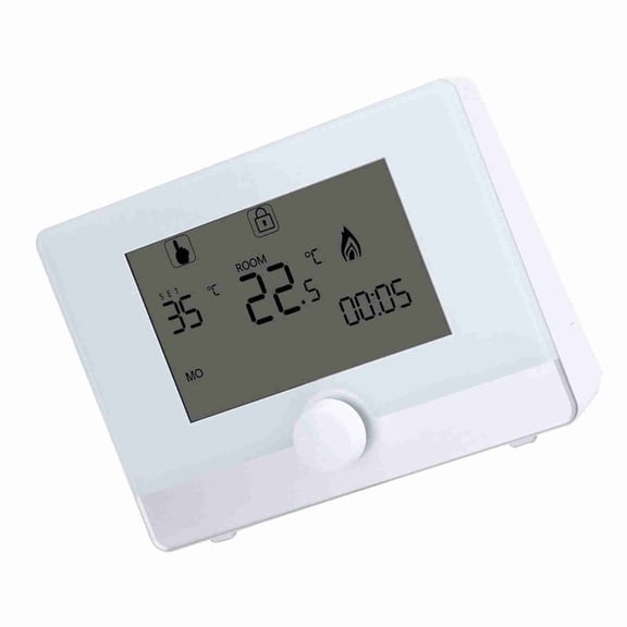 Rupoun Programmable Room Temperature Controller Digital Thermostat for Wall-hung Boiler Heating Systems, White
