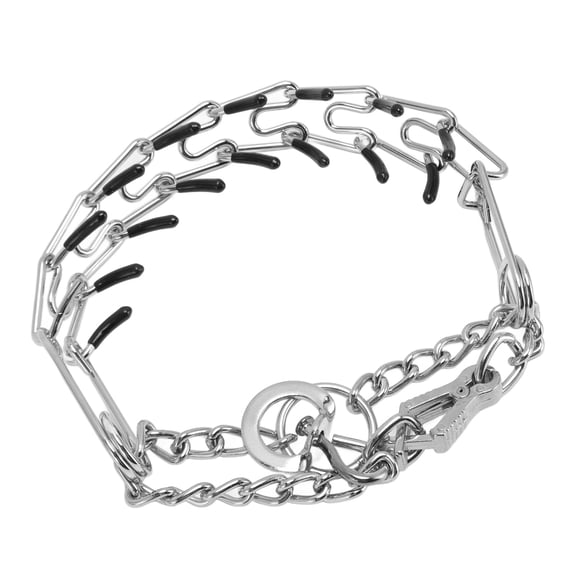 Rupoun Prong Pinch Dog Collar Stainless Steel Adjustable Quick Release Buckle Safe Dog Choker Training Collar for Outdoor Behavior Correction 0.10x17.7 inches