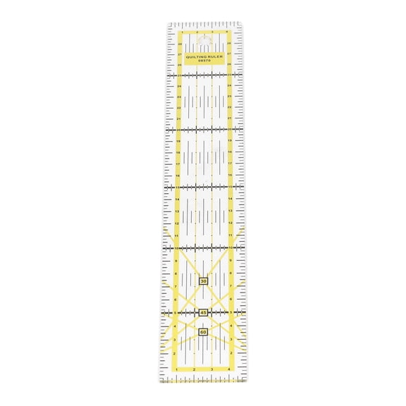 Rupoun Quilting Ruler Acrylic High Accuracy Fabric Cutting Ruler 11.8 inches / 30 cm Yellow Cloth Sewing Ruler for Home DIY Pattern Making Crafting Needs