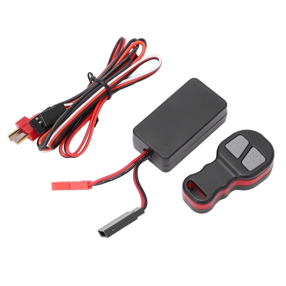 Rupoun RC Winch Remote Controller Universal Kit for RC Crawler Car Vehicles Black Red Color Receiver System 50m Range Built-in Battery Replacement Parts (2.0 x 1.0 x 0.6 inches / 51 x 26 x 15 mm)