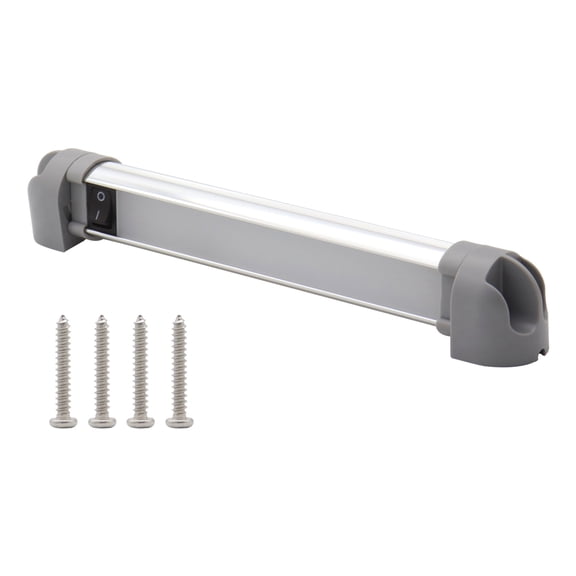 Rupoun RV LED Interior Lighting Fixture 12V-24V Universal 180 Degree Rotatable Light Bar with Built-in Switch 21 LEDs 150LM 4000K for Camper Trailer Motorhome Cabin Decor, Silver, 8.9 in / 226 mm