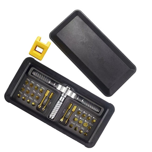 Rupoun Ratchet Screwdriver Set 30-in-1, Multi Bit Screwdriver Set with 28 Bits Detachable Handle Professional Repair Tool Kit for Electronics, Home Improvement (13.00 x 8.00 in / 33.0 x 20.3 cm)