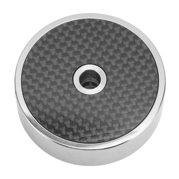 Rupoun Record Weight Stabilizer 304 Stainless Steel Carbon Fiber Shock Absorption Turntable Disc Stabilizer for LP Vinyl Record Players Silver Black Audiophile HiFi Accessory