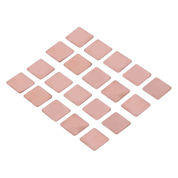 Rupoun Red Copper Heatsink Shim 1.2mm Laptop GPU CPU Graphics Card Thermal Pad Sheets Premium Pure Copper Heat Sink Sheet for Enhanced Notebook Cooler Systems, 20 Pcs (0.8 x 0.8 in / 20 x 20 mm)