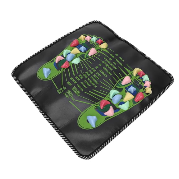 Rupoun Reflexology Massage Mat, Non-Slip Stone Foot Massager Pad for Accupressure and Targeted Sore Muscle Pain Relief, Portable Walk Massager Mat for Indoor Outdoor Daily Healthcare (36 x 12 Inches)