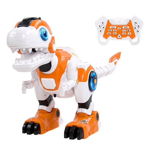Rupoun Remote Control Dinosaur Toy Walking Dancing Singing Programmable Robot with Light Sound and Spray Orange 26.5 inches / 67.3 cm