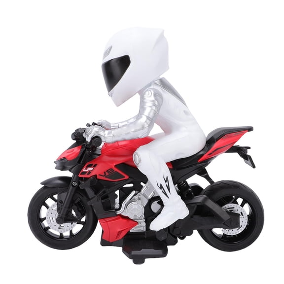 Rupoun Remote Control Motorcycle High Speed RC Stunt Motorcycle with Figure Lights and Rechargeable Battery, Electric Racing Car Model Toy for Gaming Competition, 10 inches / 25.4 cm